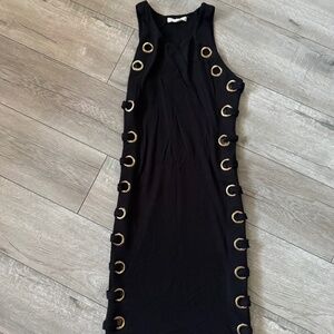 Grommet detail bodycon dress
